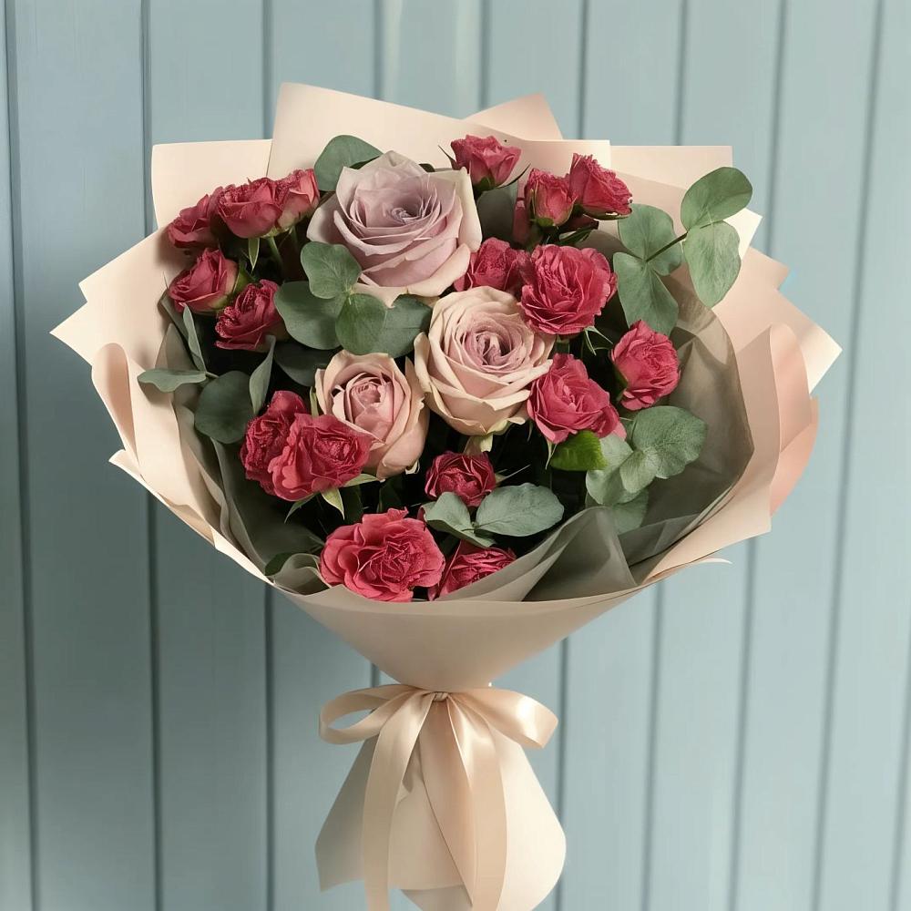 Букет цветов из: Гвоздики и Розы в Краснобродском