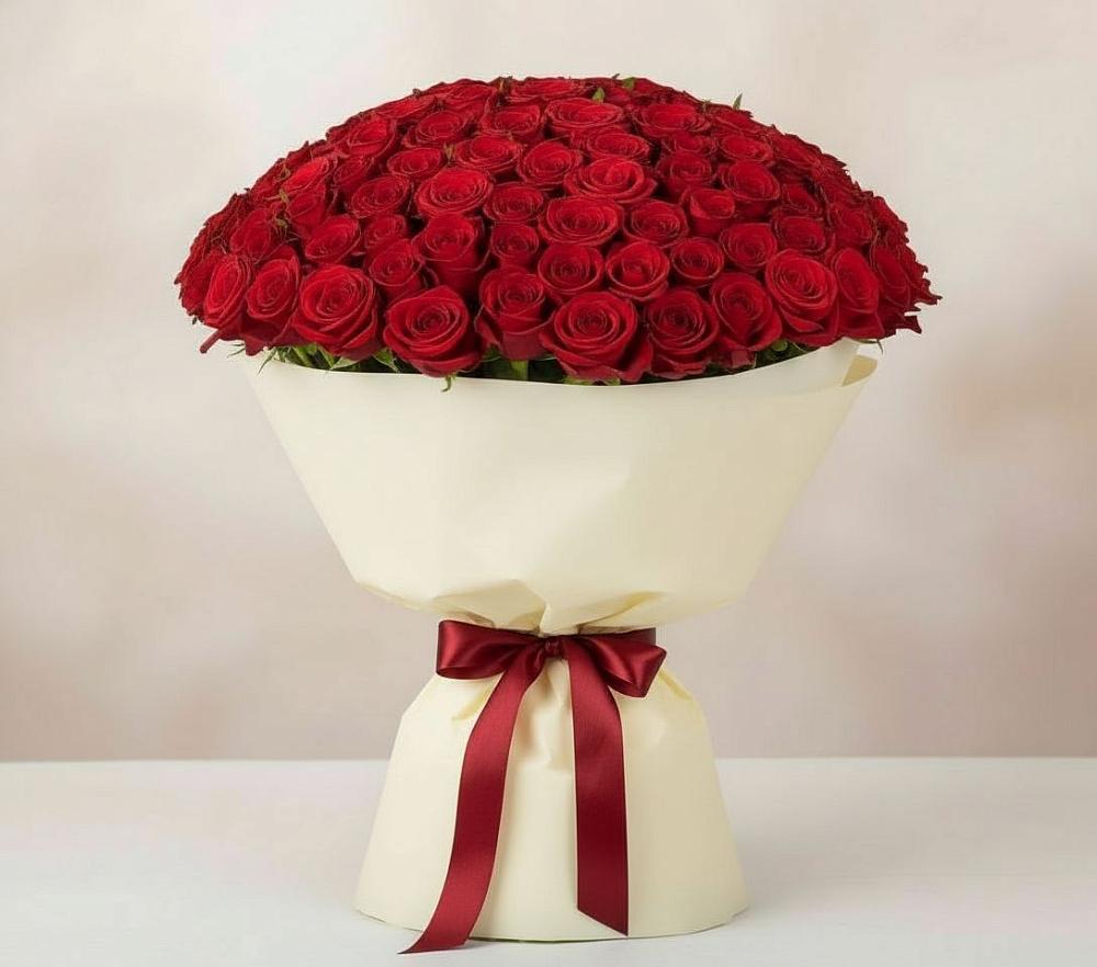 Букет 101 Красная роза Милано в Краснобродском