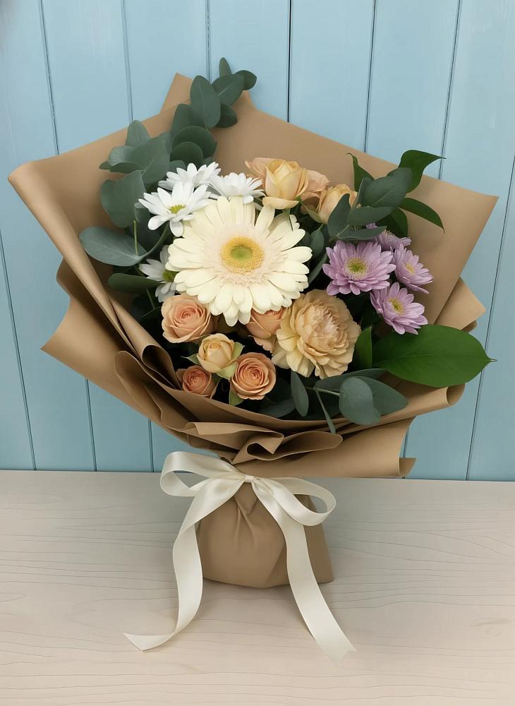 Букет цветов из: Герберы и Хризантемы в Краснобродском