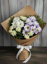 Букет цветов из:  Хризантемы и Розы в Краснобродском