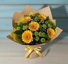 Букет цветов из:  Герберы и Хризантемы в Краснобродском