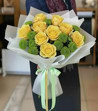Букет цветов из:  Хризантемы и Розы в Краснобродском