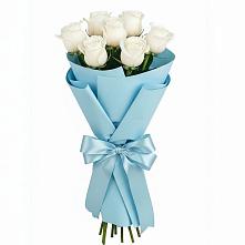 Букет 7 белых роз Проуд в Краснобродском