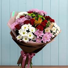 Букет цветов из:  Розы, Хризантемы и Альстромерии #REPLACE_PRED# Краснобродском