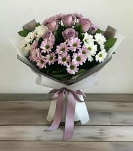 Букет цветов из:  Хризантемы и Розы в Краснобродском