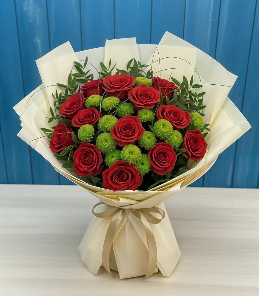 Букет цветов из: Розы и Хризантемы в Краснобродском