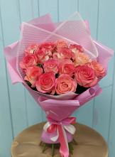 Букет 15 Розовых роз Равель #REPLACE_PRED# Краснобродском